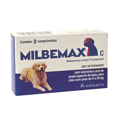 Milbemax Cães 5 a 25kg - Blister com 2 Comprimidos